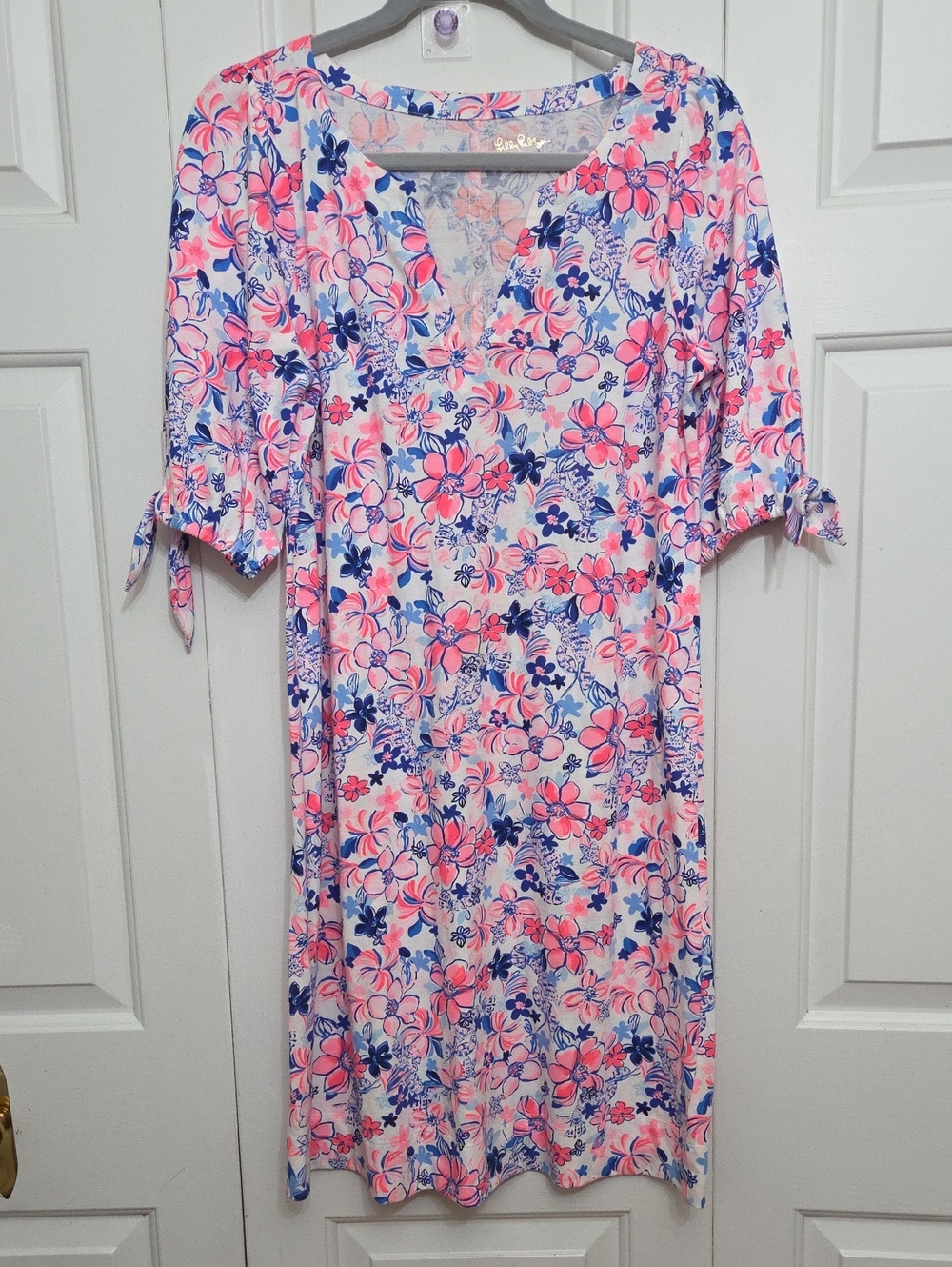 Lilly Pulitzer Easley Short Sleeve T-Shirt Dress Party Like A Lobstar/ Medium